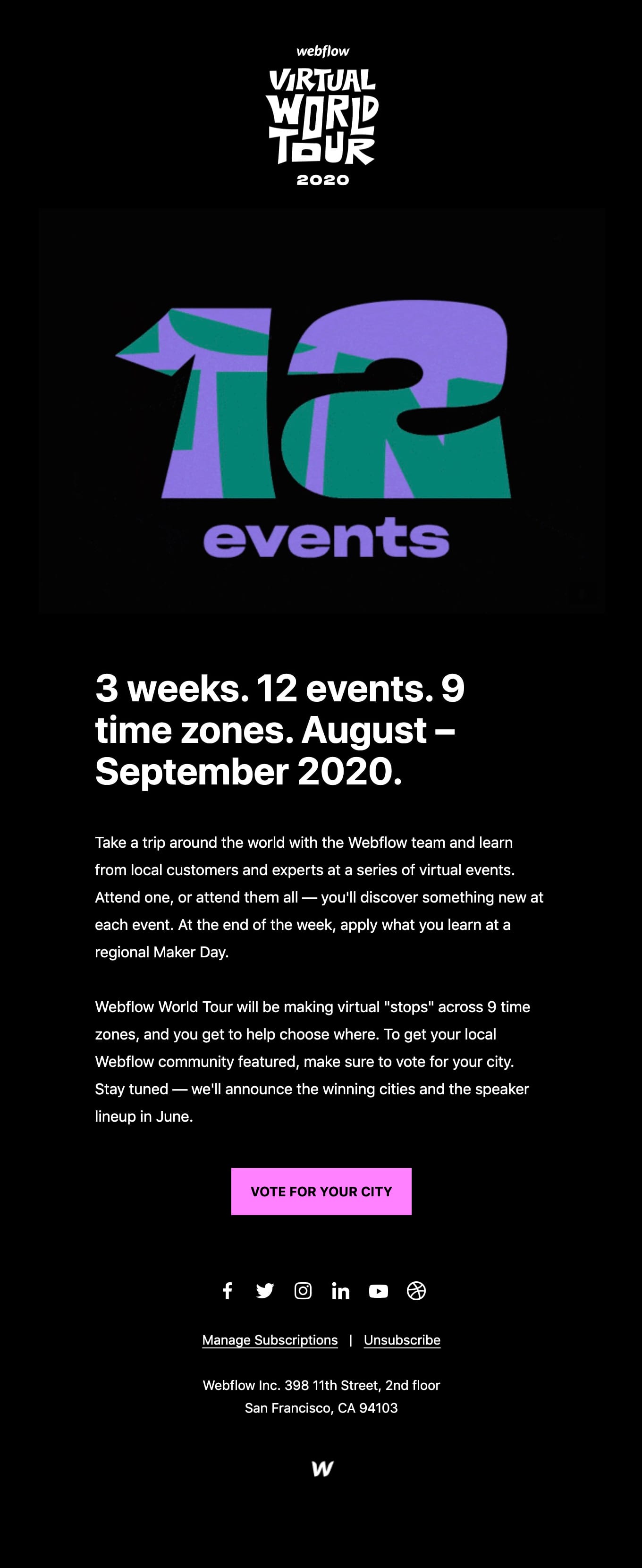 Announcing Webflow Virtual World Tour 2020 Thumbnail Preview