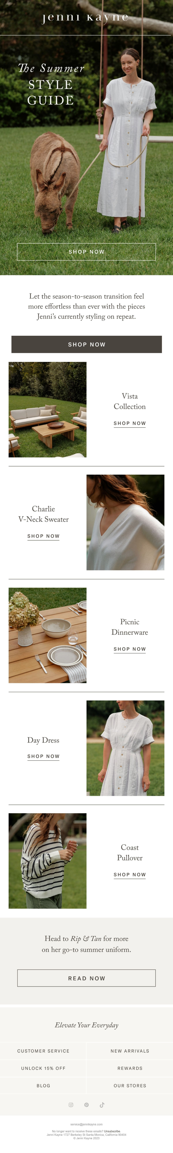 Jenni Kayne Email Design Thumbnail Preview