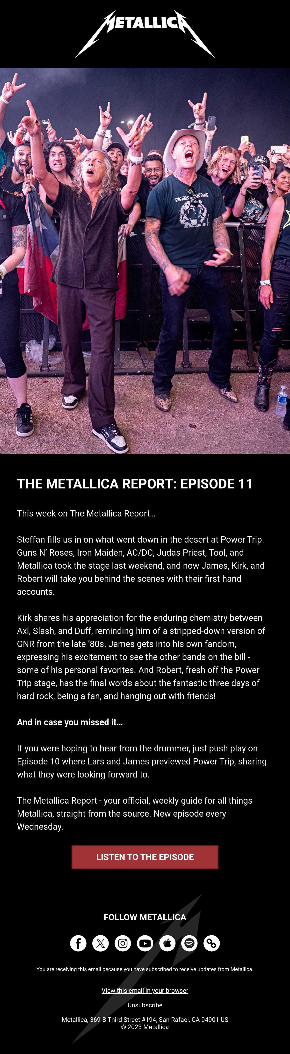 Metallica Email Design Thumbnail Preview
