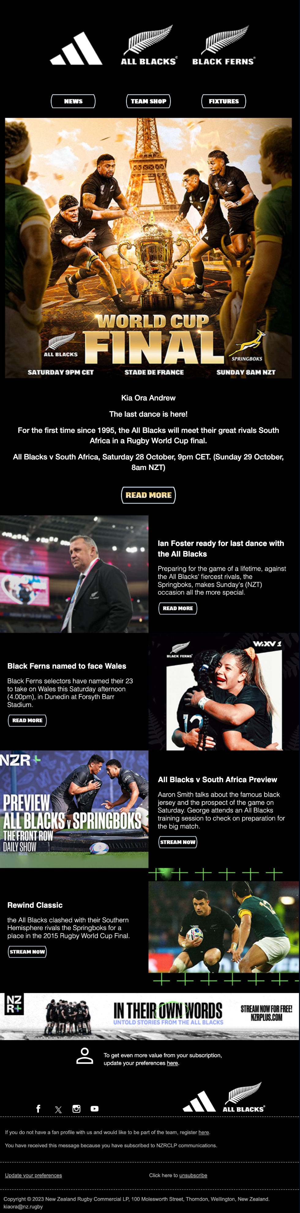 NZ Rugby Email Design Thumbnail Preview