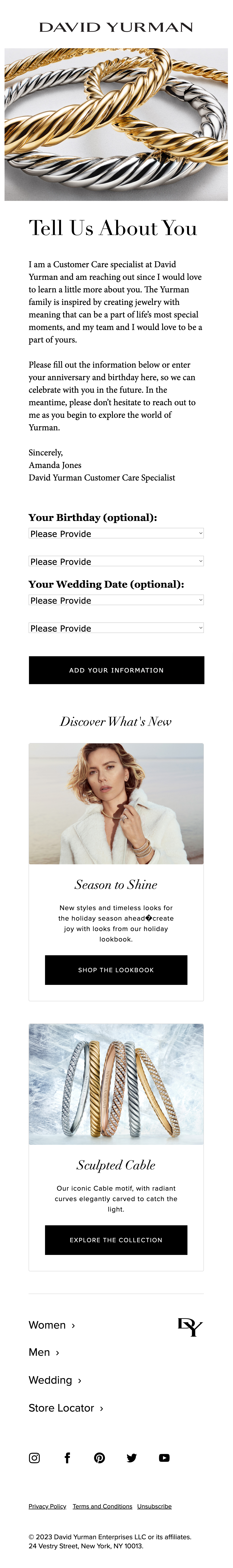 David Yurman Email Design Thumbnail Preview