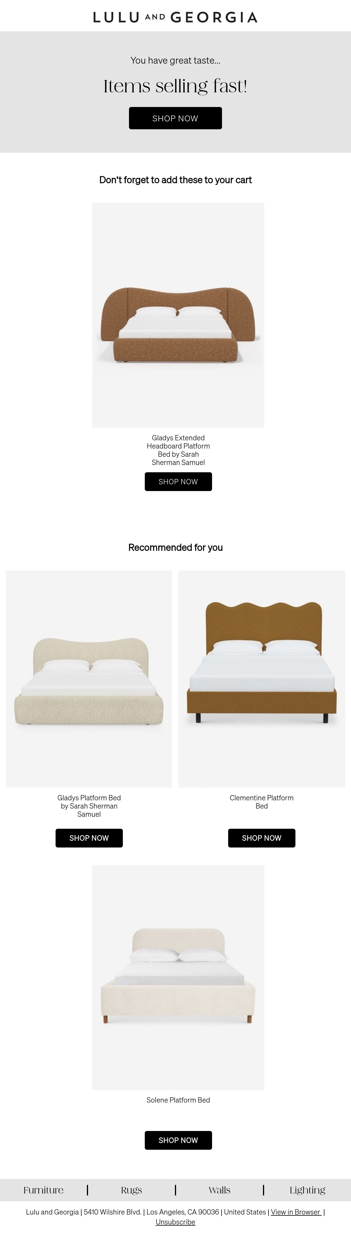 Lulu and Georgia Email Design Thumbnail Preview
