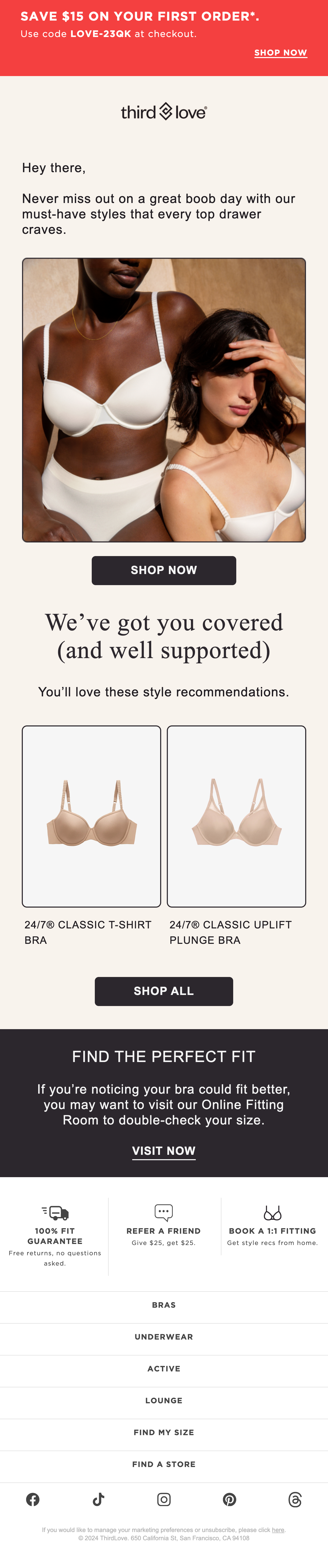 ThirdLove Email Design Thumbnail Preview
