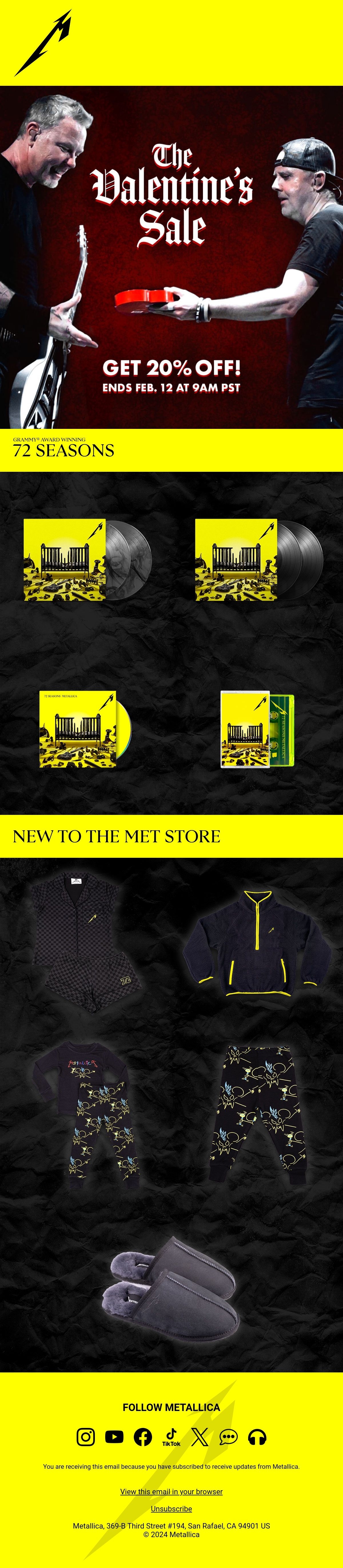 Metallica Email Design Thumbnail Preview
