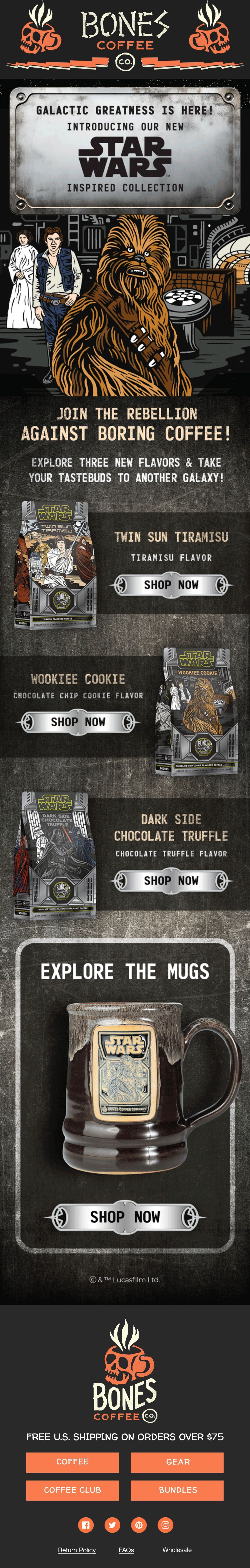 Bones Coffee Company Email Design Thumbnail Preview