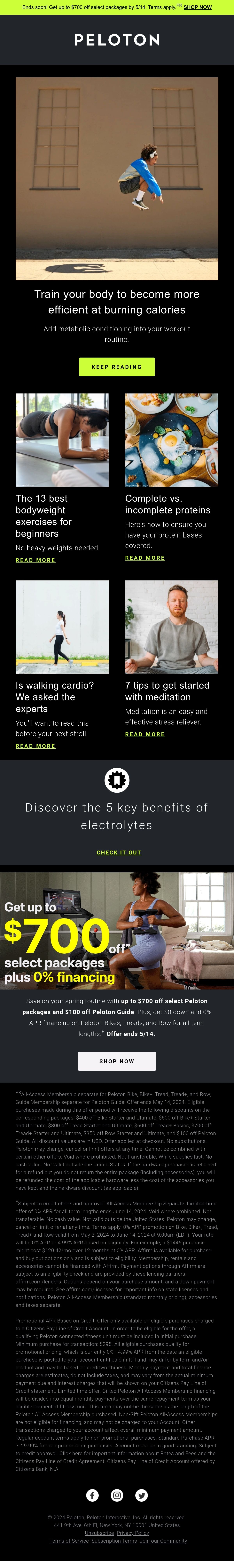 Peloton Email Design Thumbnail Preview