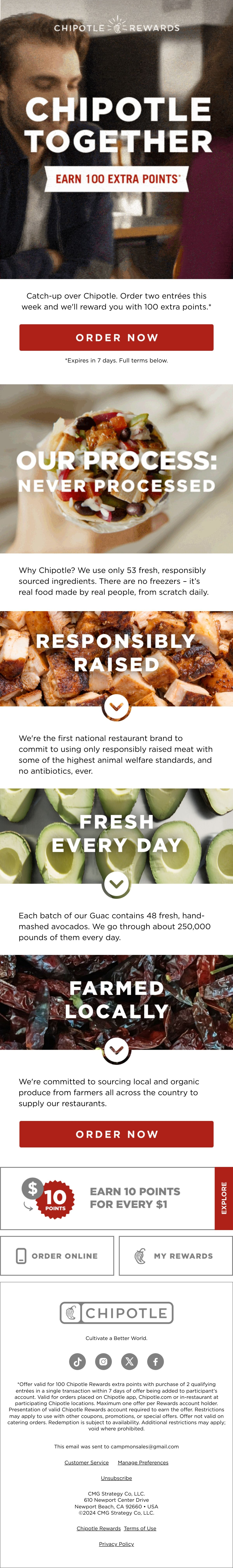 Chipotle Rewards Email Design Thumbnail Preview