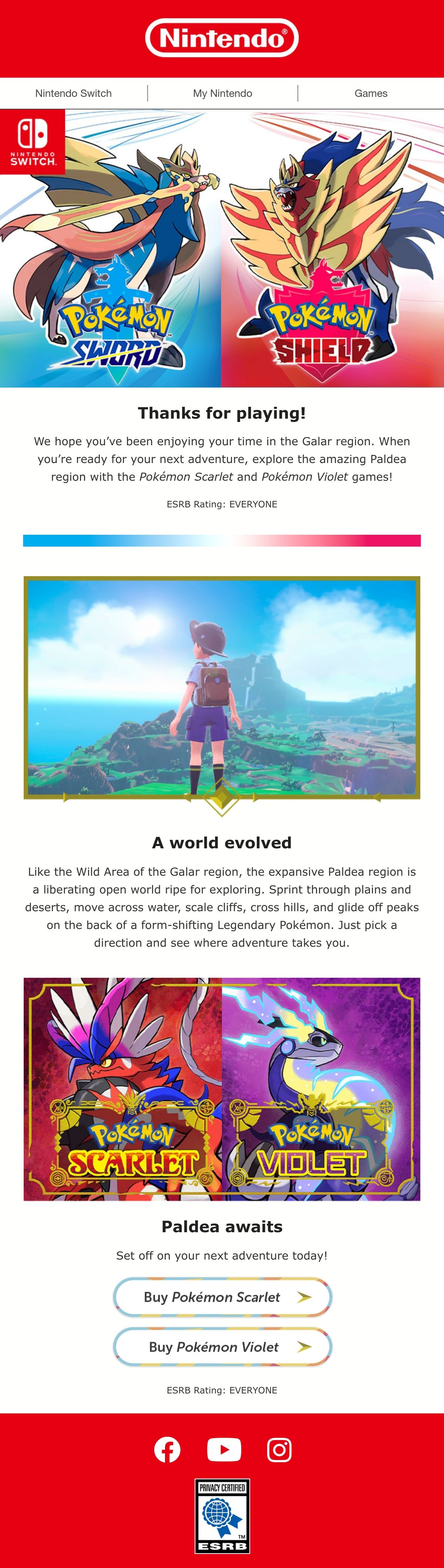 Nintendo Email Design Thumbnail Preview