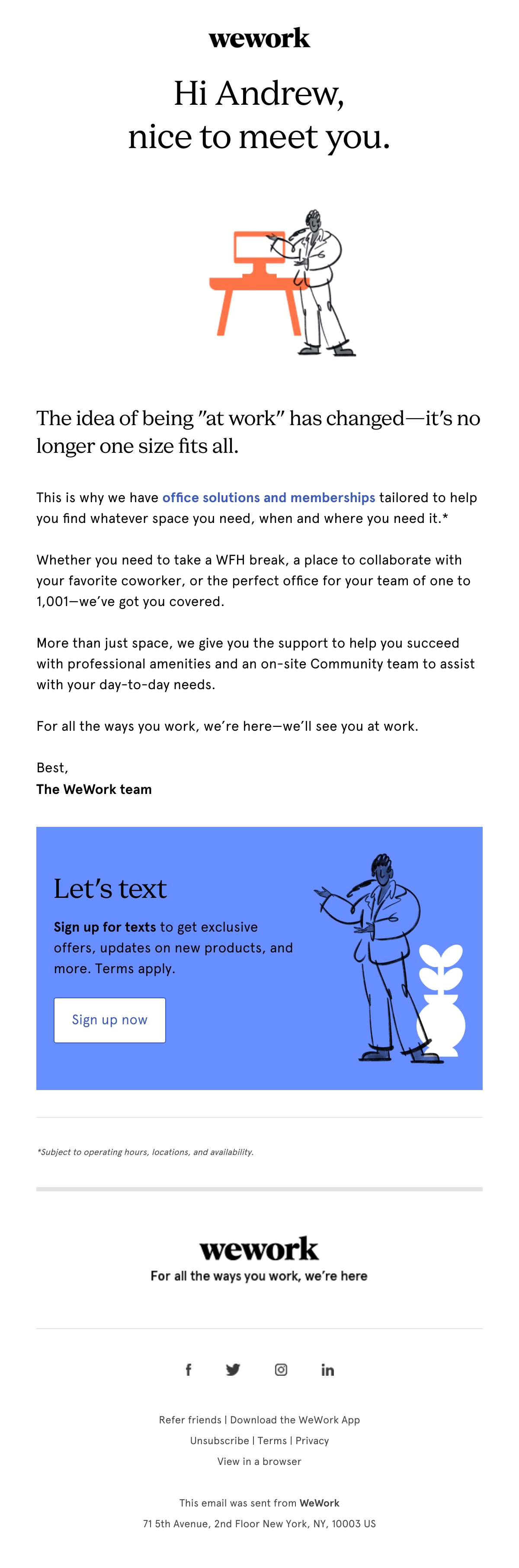 WeWork Email Design Thumbnail Preview