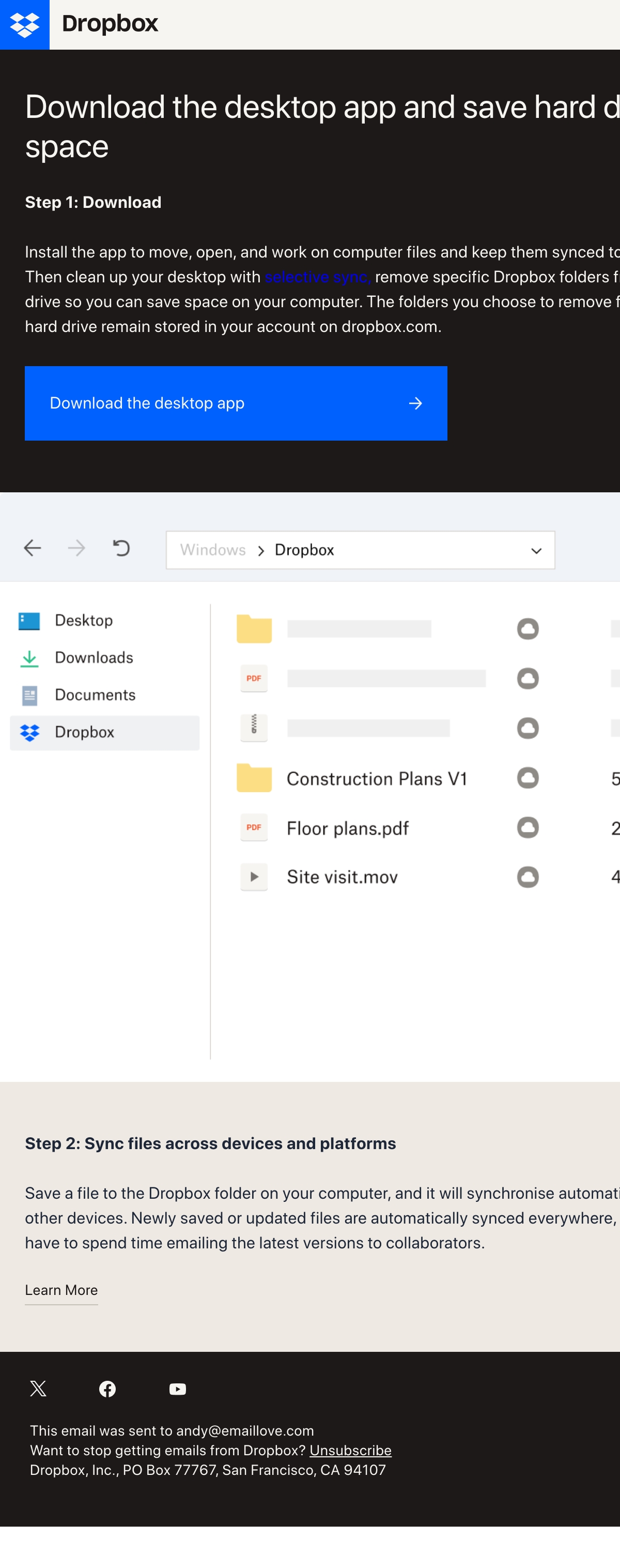 Dropbox Email Design Thumbnail Preview