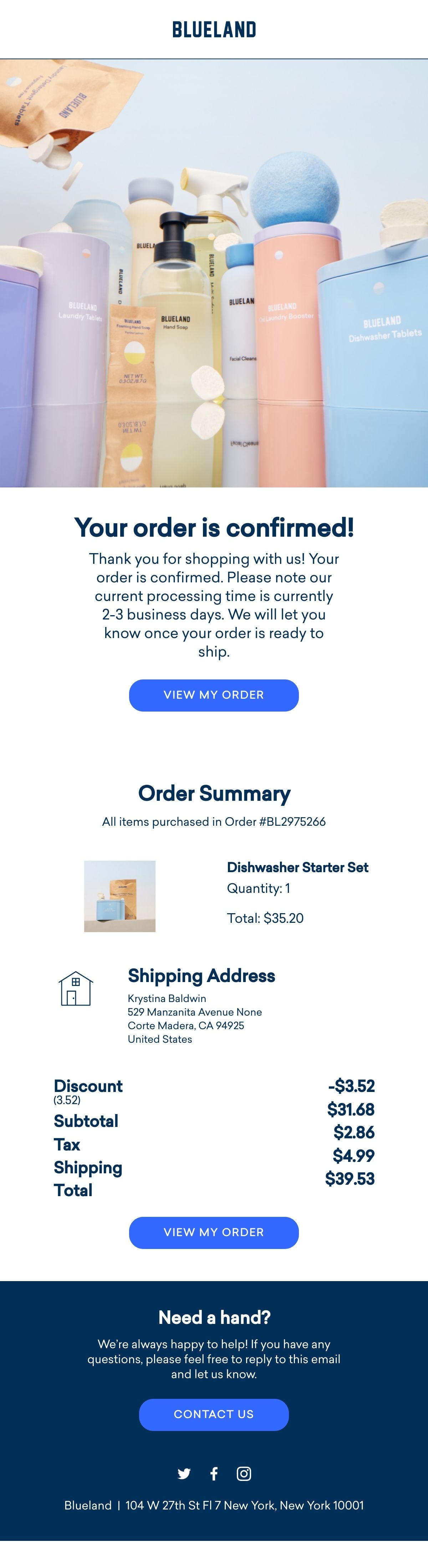 Blueland Email Design Thumbnail Preview