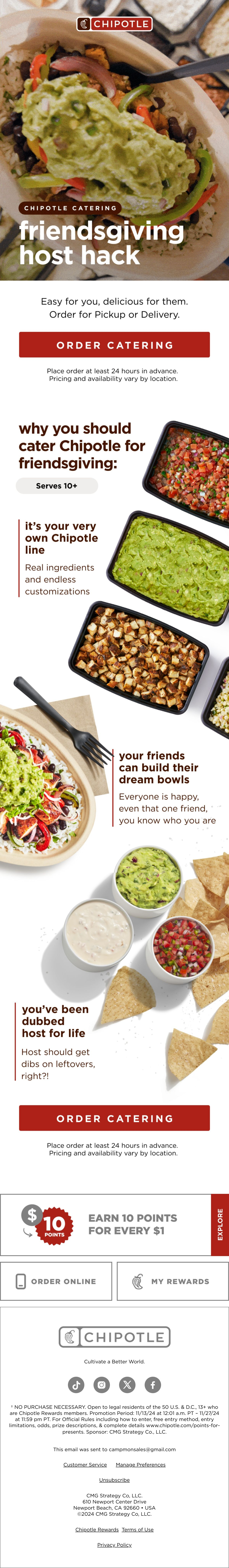 Chipotle Mexican Grill Email Design Thumbnail Preview