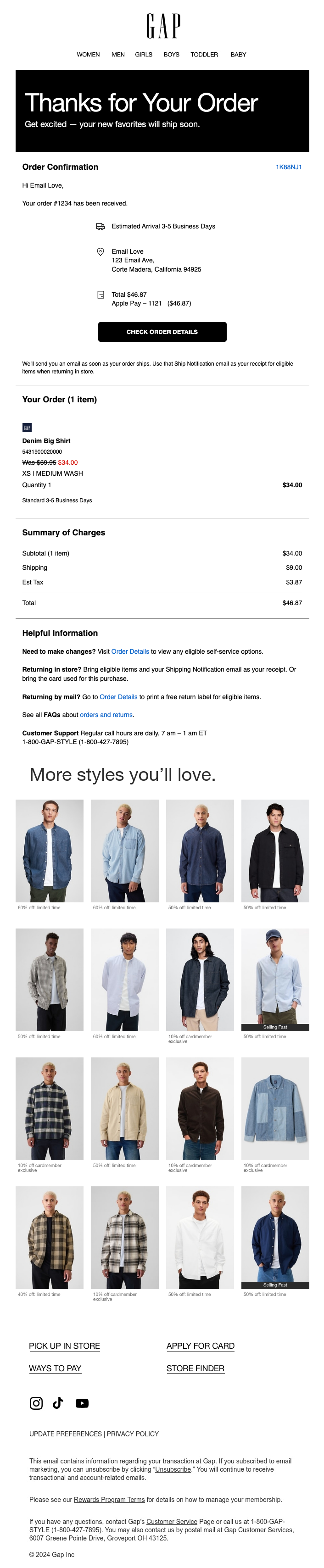 Gap Email Design Thumbnail Preview
