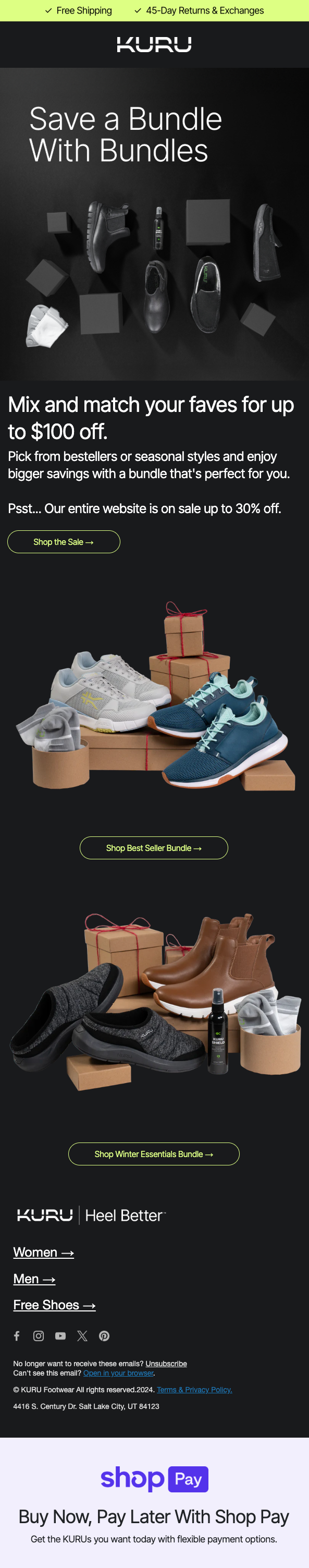 Kuru Footwear Cyber Monday Email Design Thumbnail Preview