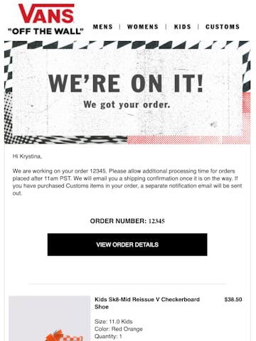 Vans Email Design Thumbnail Preview