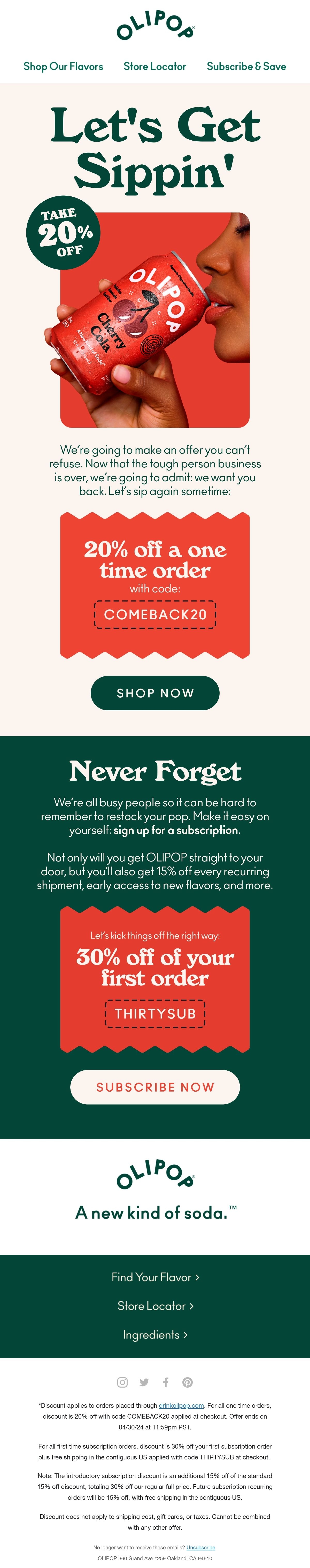 OLIPOP Email Design Thumbnail Preview