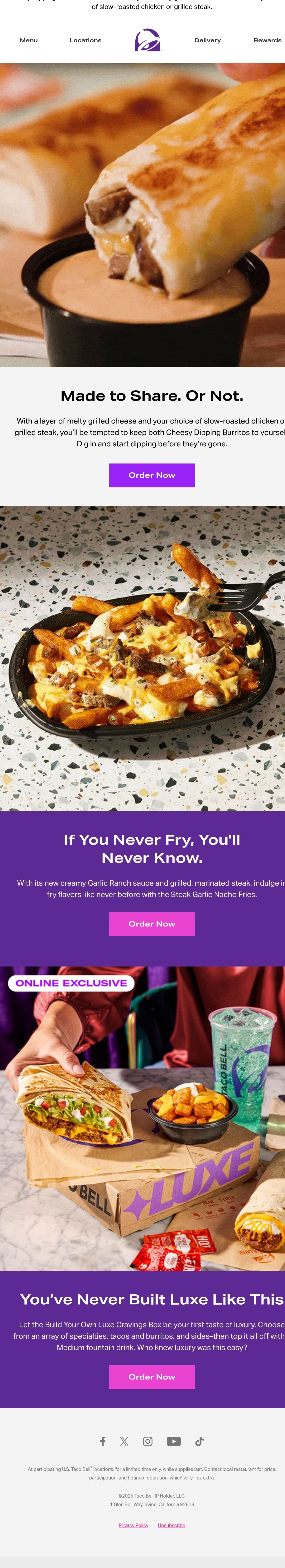 Taco Bell Rewards Email Design Thumbnail Preview