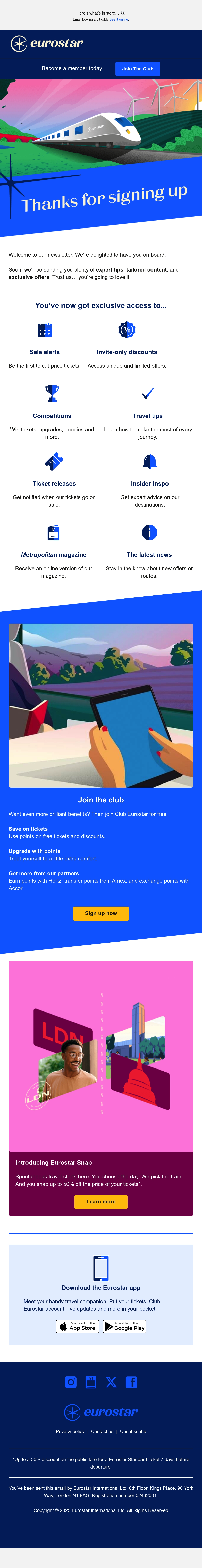 Email Inspiration from Eurostar Thumbnail Preview