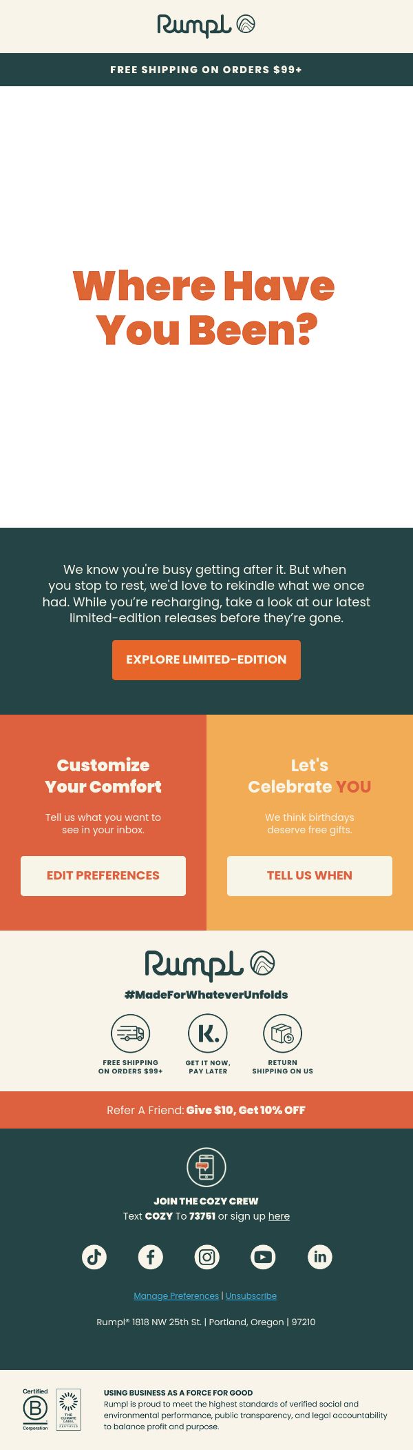 Email Inspiration from Rumpl Thumbnail Preview