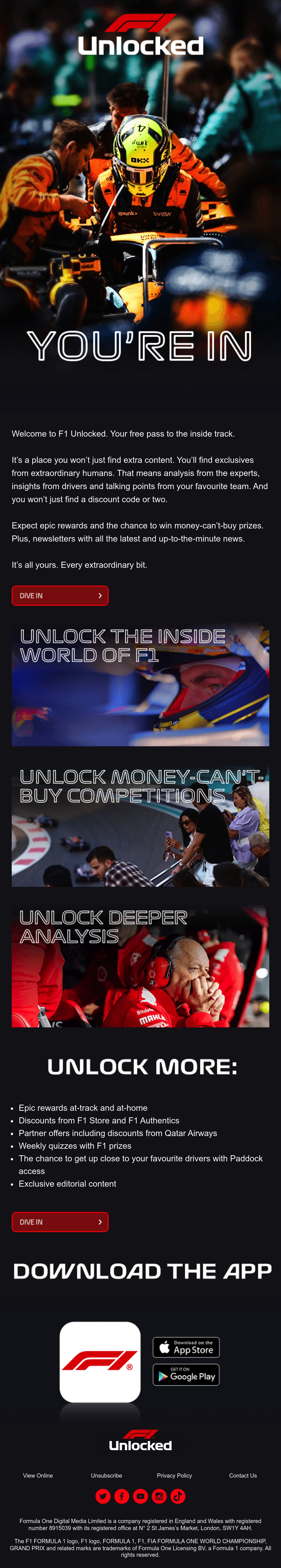 Email Inspiration from F1 Unlocked Thumbnail Preview