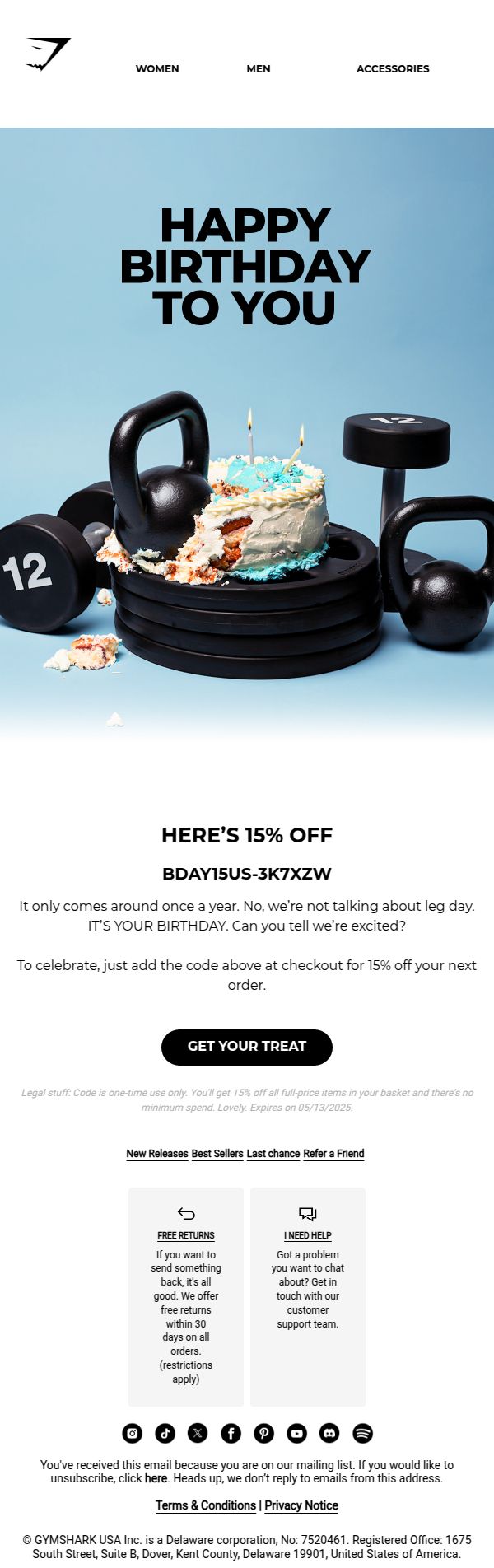 Email Inspiration from Gymshark Thumbnail Preview
