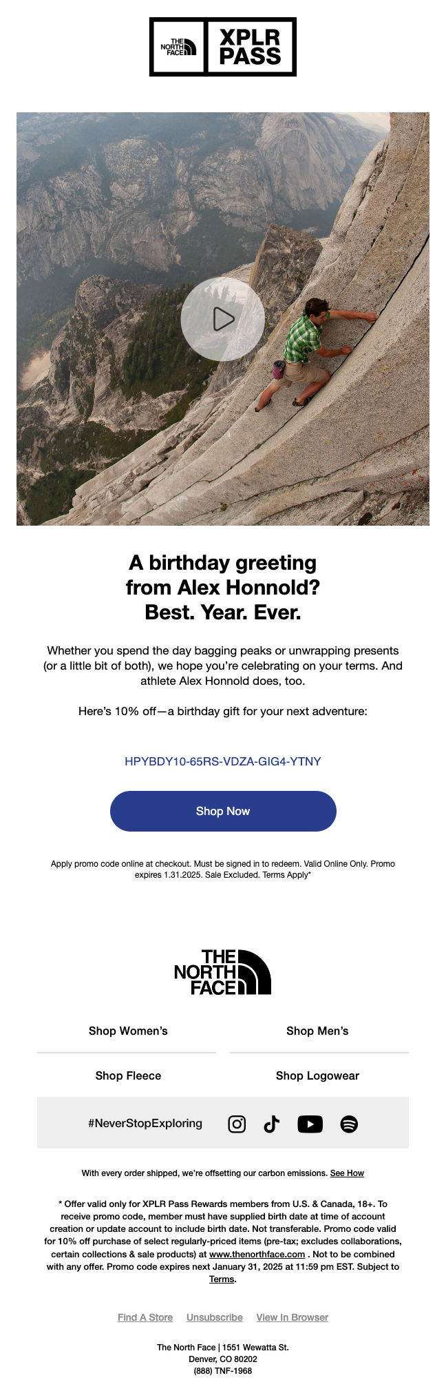 The North Face Email Design Thumbnail Preview
