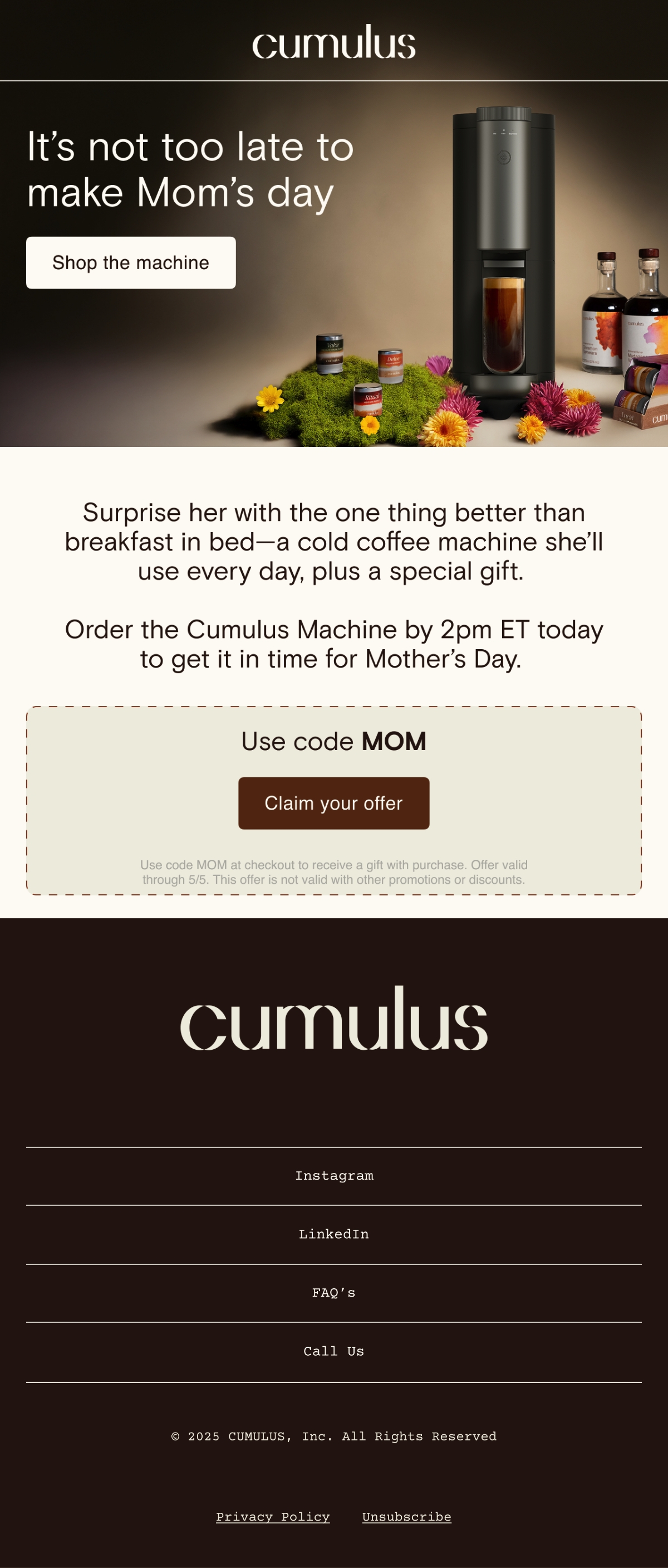 Email Inspiration from Cumulus Coffee Thumbnail Preview