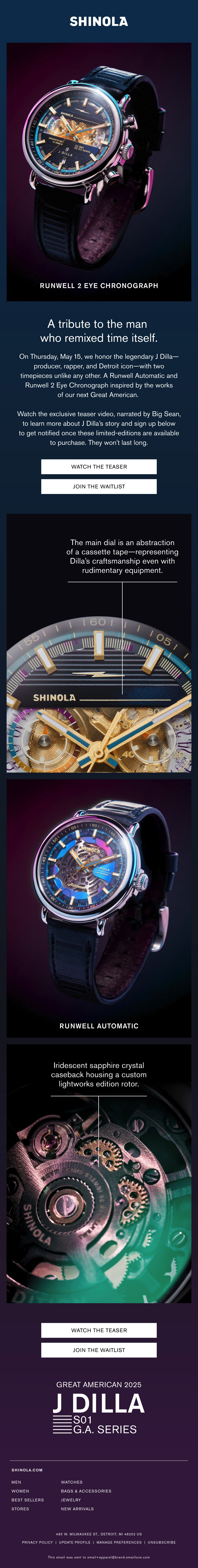Email Inspiration from Shinola Thumbnail Preview