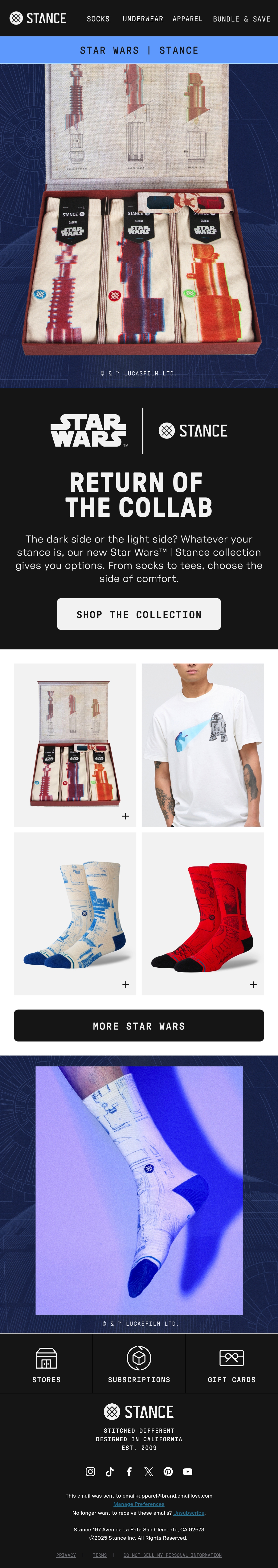 Email Inspiration from Stance Thumbnail Preview