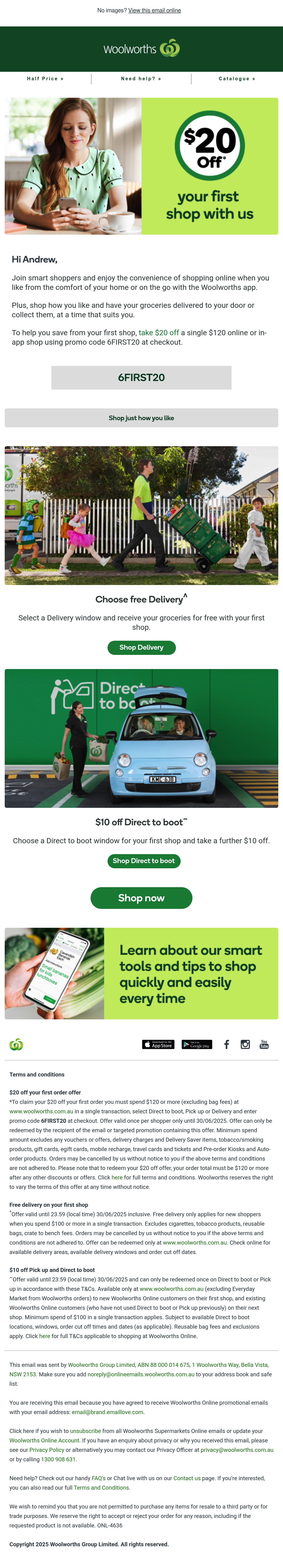 Email Inspiration from Woolworths