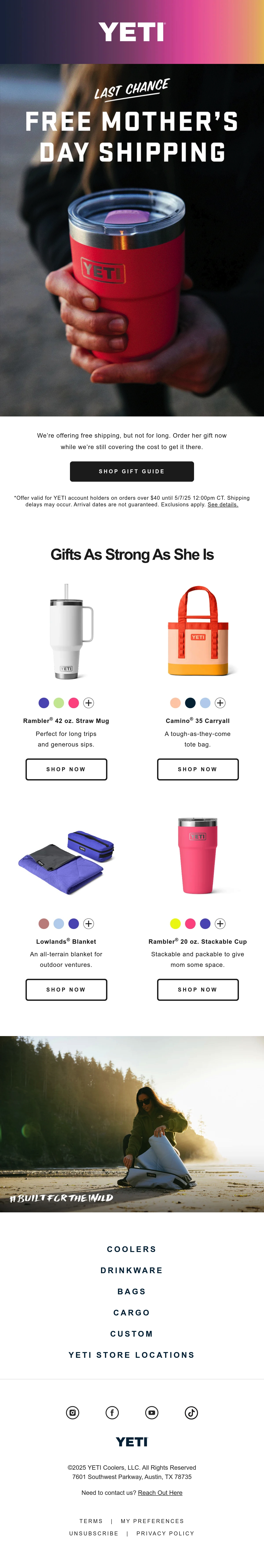 Email Inspiration from YETI Thumbnail Preview