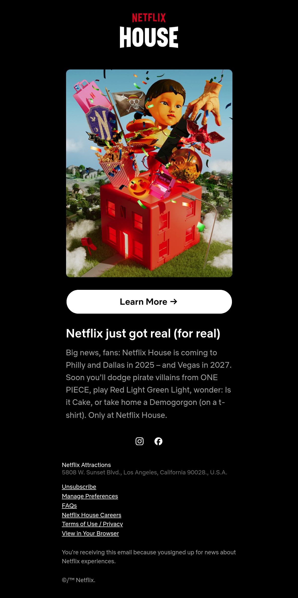 Email Inspiration from Netflix House Thumbnail Preview