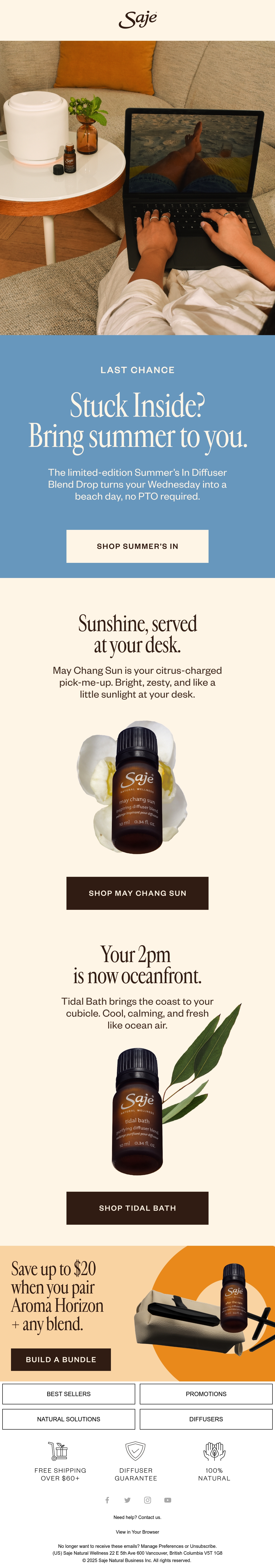 Email Inspiration from Saje Natural Wellness Thumbnail Preview