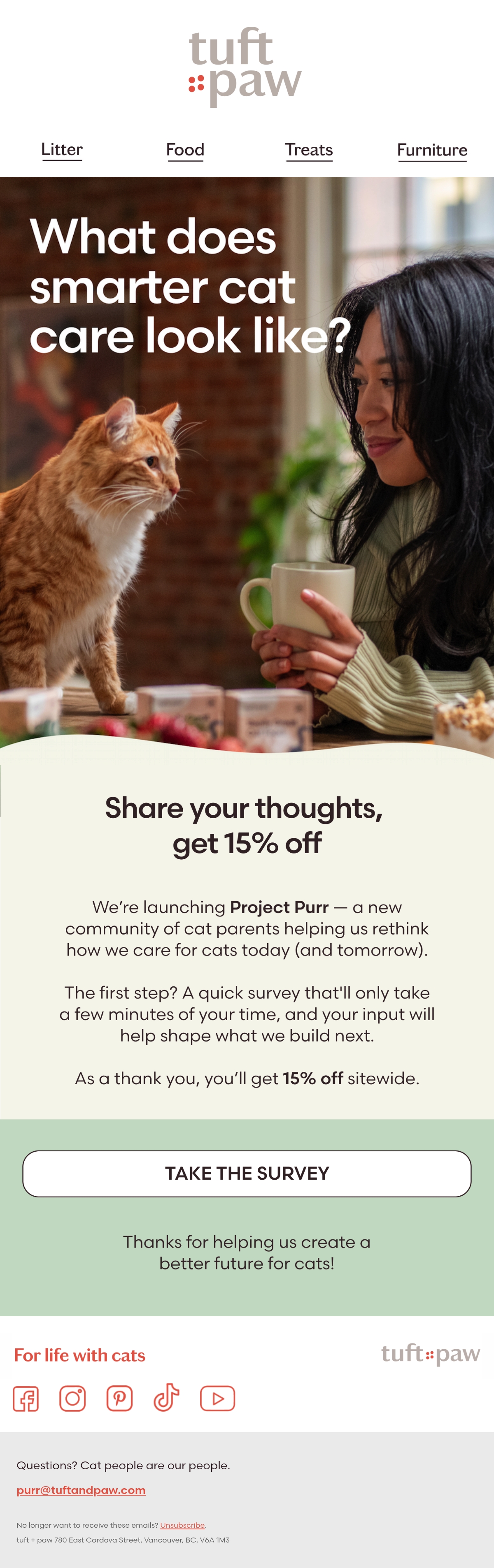 Email Inspiration from tuft + paw Thumbnail Preview