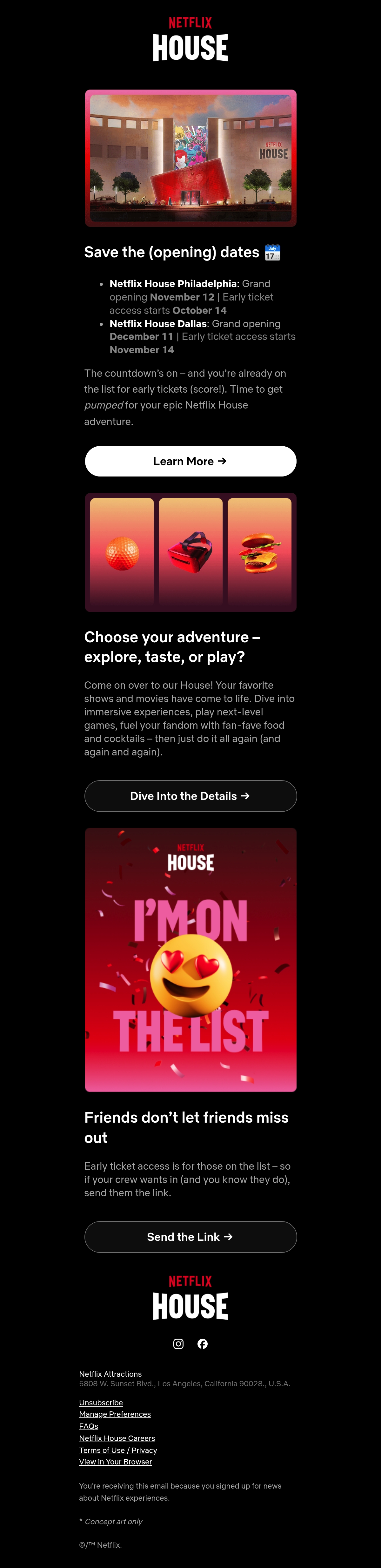 Email Inspiration from Netflix House Thumbnail Preview