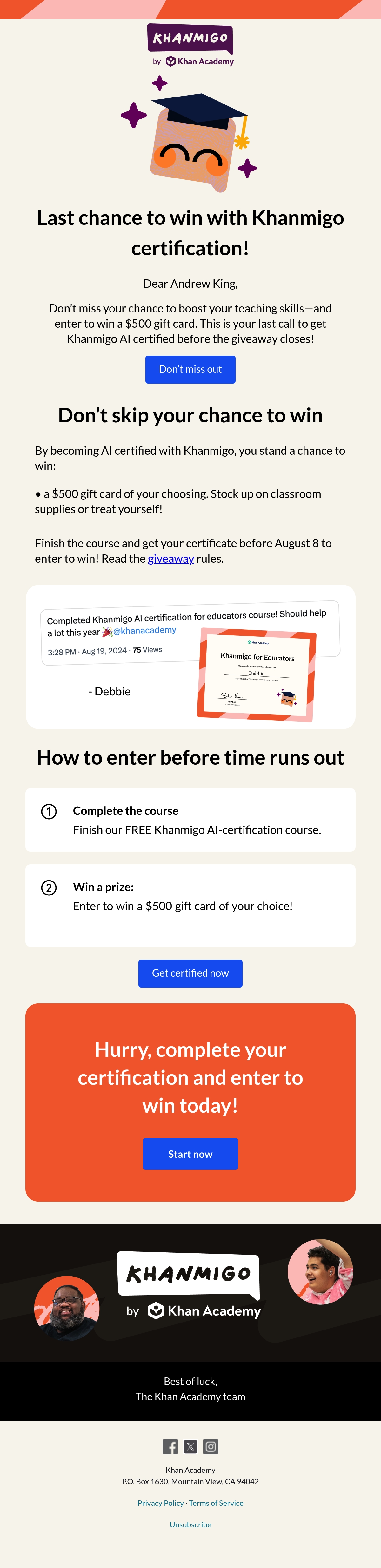 Email Inspiration from The Khan Academy team Thumbnail Preview