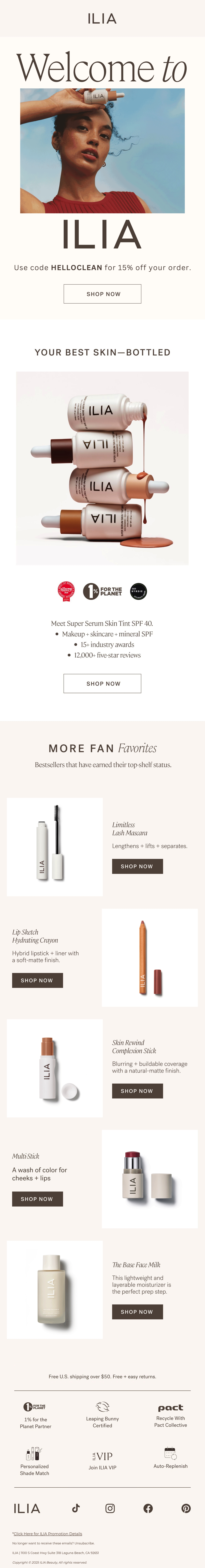 Email Inspiration from ILIA Thumbnail Preview