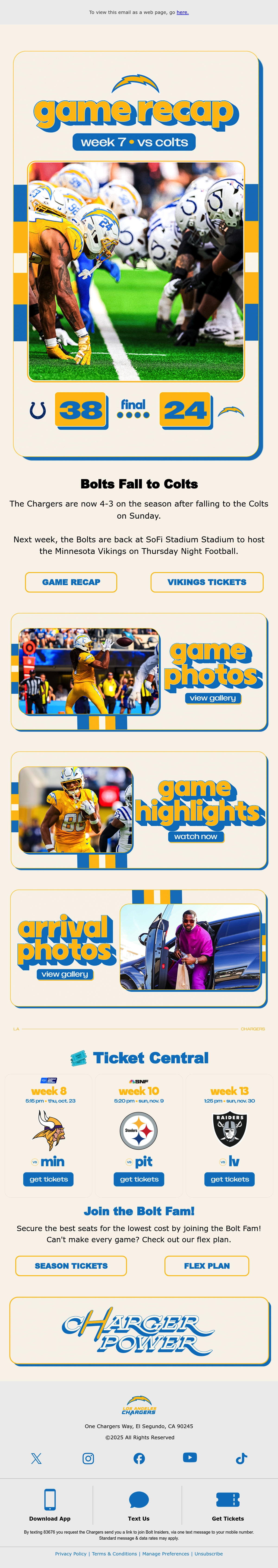 Email Inspiration from Los Angeles Chargers Thumbnail Preview