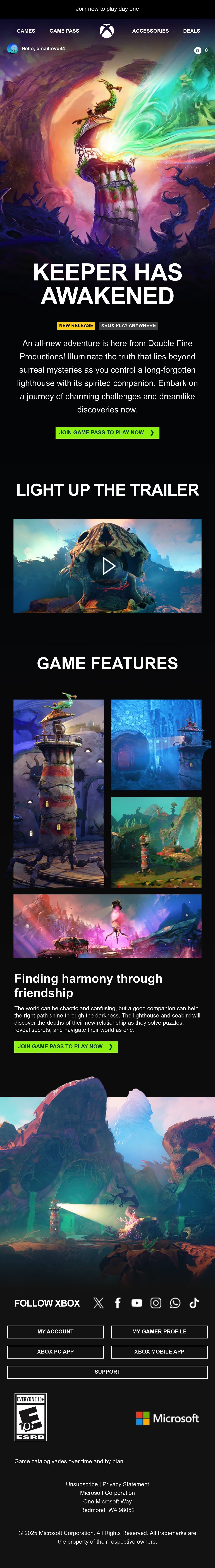Email Inspiration from Xbox Thumbnail Preview