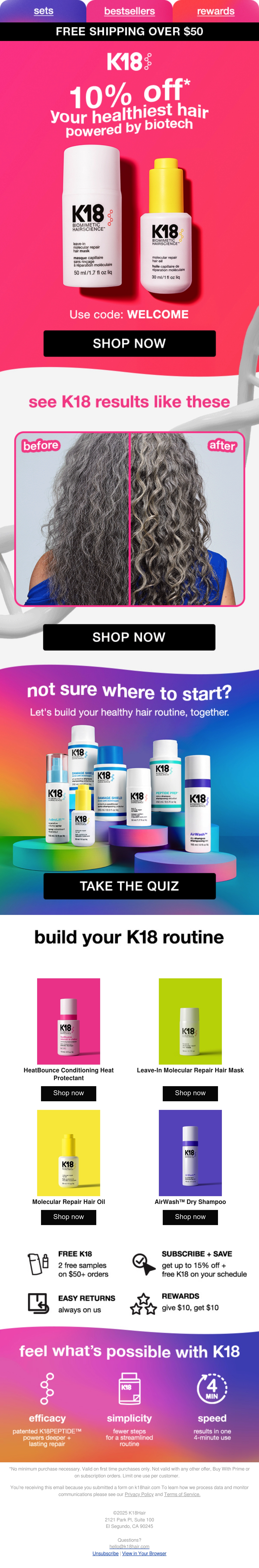 Email Inspiration from K18Hair Thumbnail Preview