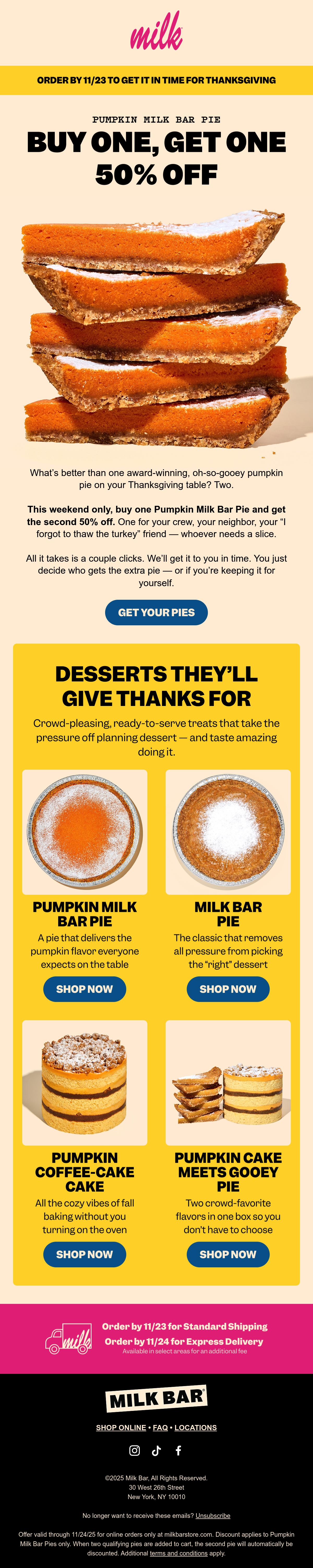 Email Inspiration from Milk Bar Thumbnail Preview