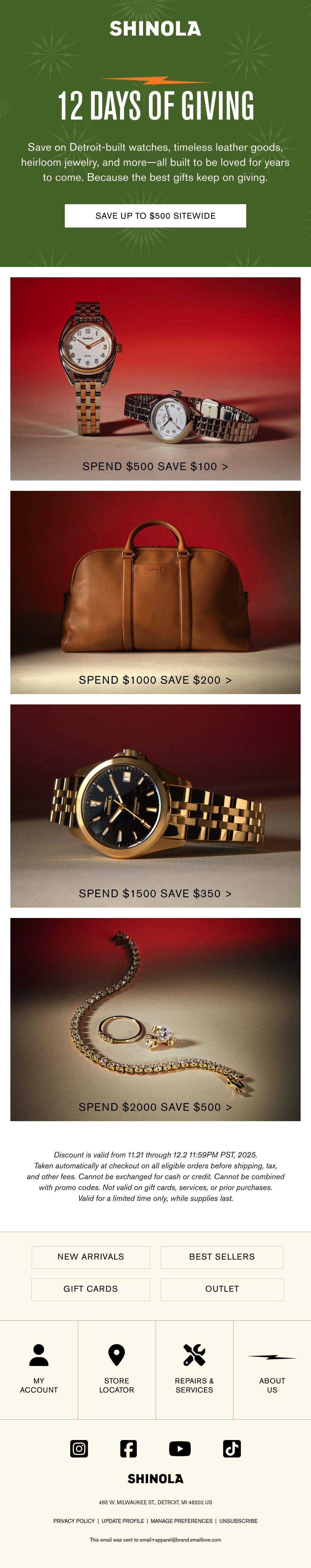 Email Inspiration from Shinola Thumbnail Preview
