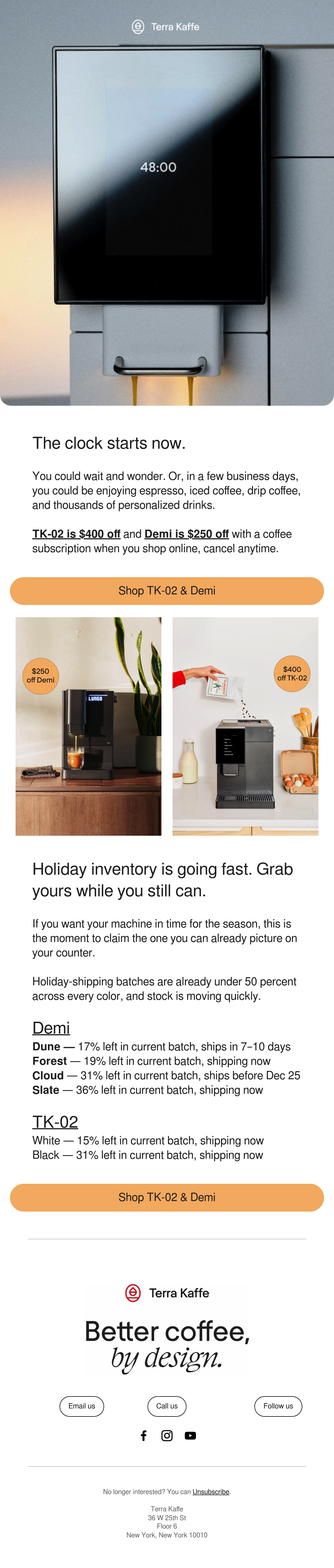 Email Inspiration from Terra Kaffe Thumbnail Preview