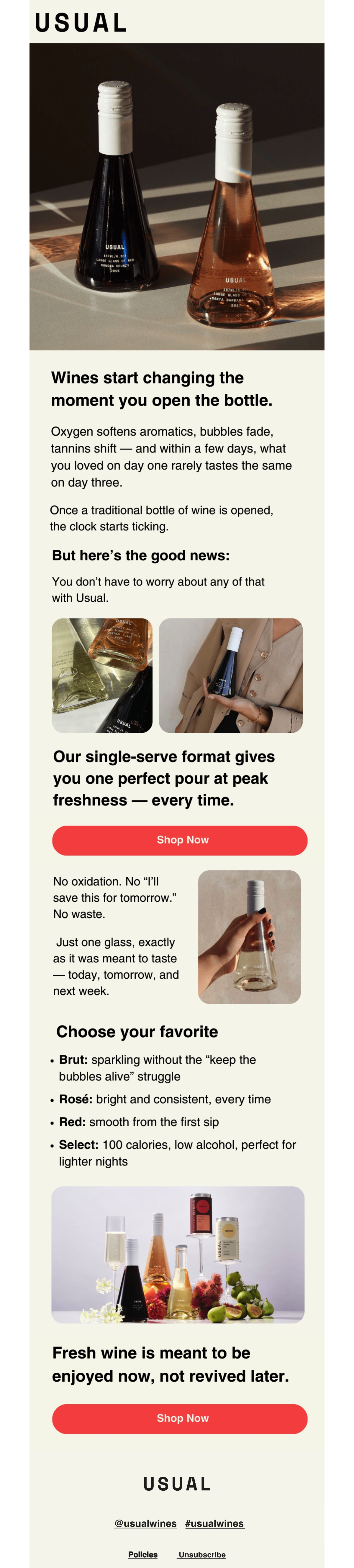 Email Inspiration from Usual Wines Thumbnail Preview