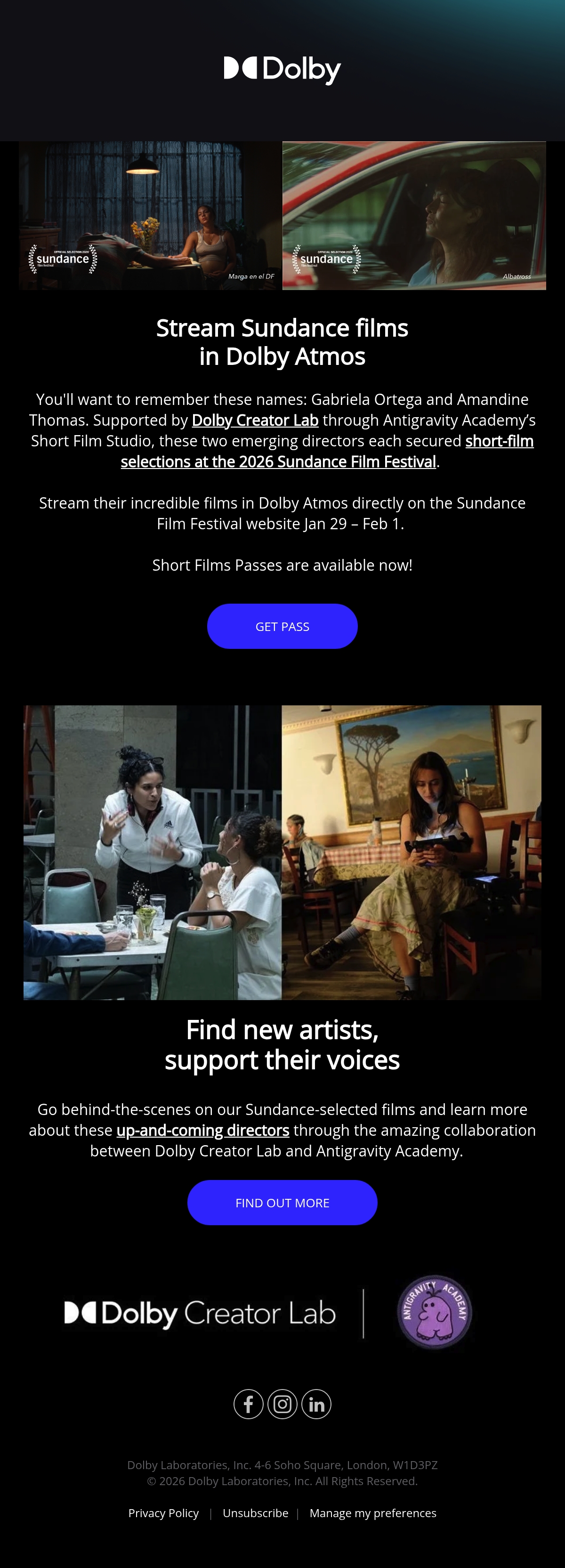 Email Inspiration from Dolby Thumbnail Preview
