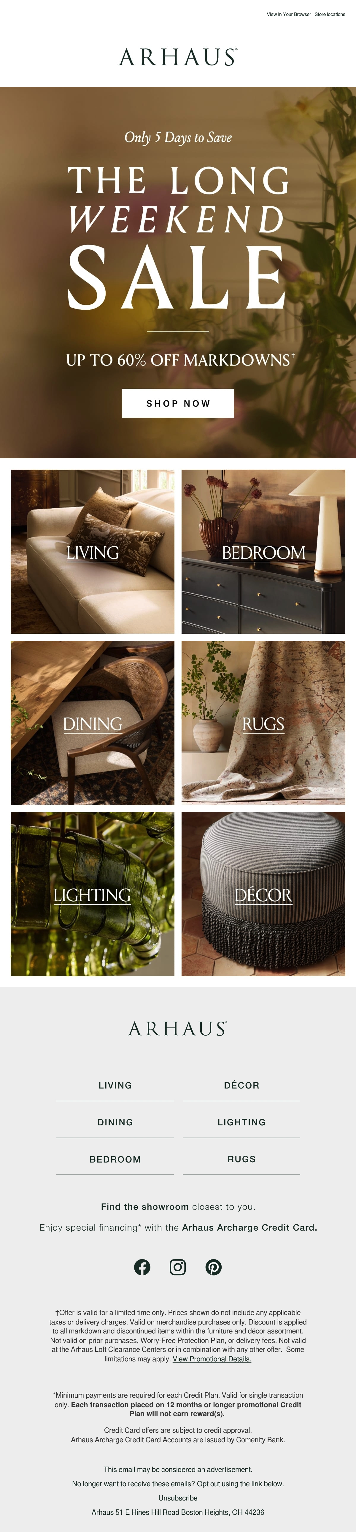 Email Inspiration from Arhaus Thumbnail Preview