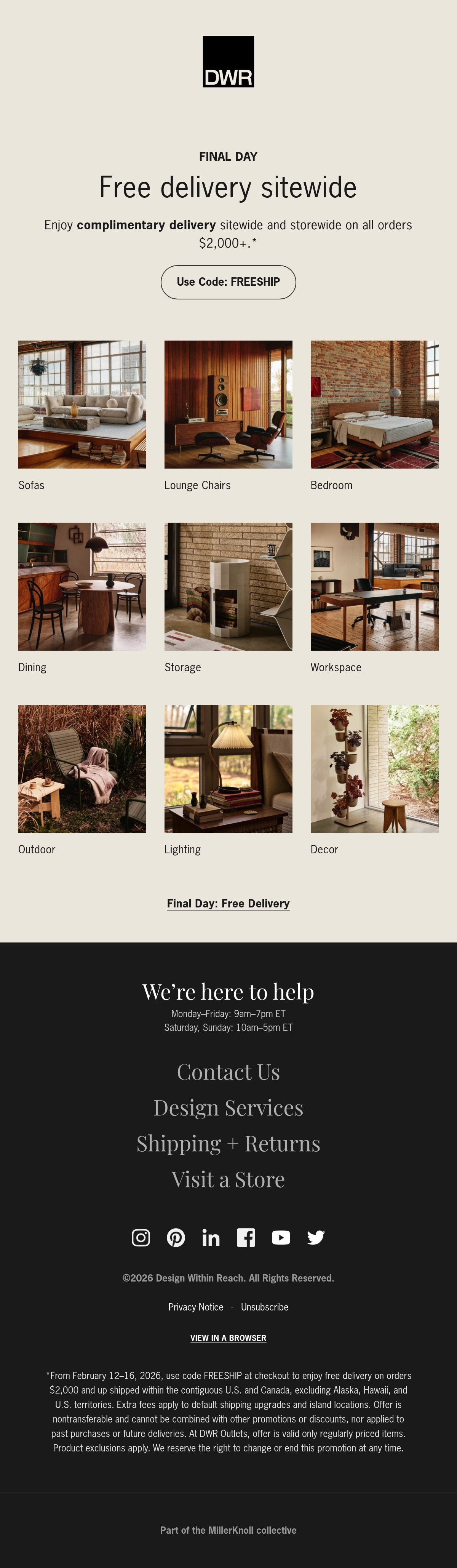 Email Inspiration from Design Within Reach Thumbnail Preview