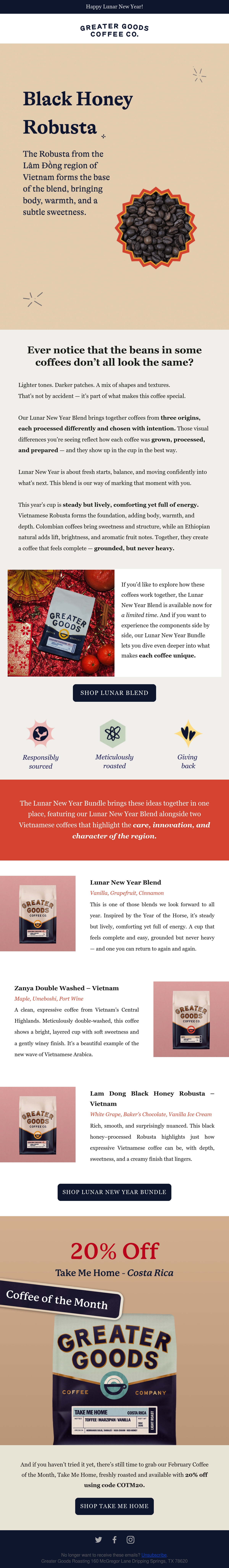 Email Inspiration from Greater Goods Roasting Thumbnail Preview