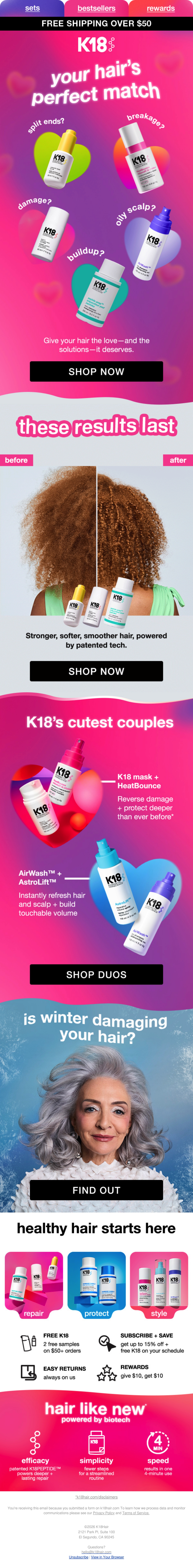 Email Inspiration from K18Hair Thumbnail Preview