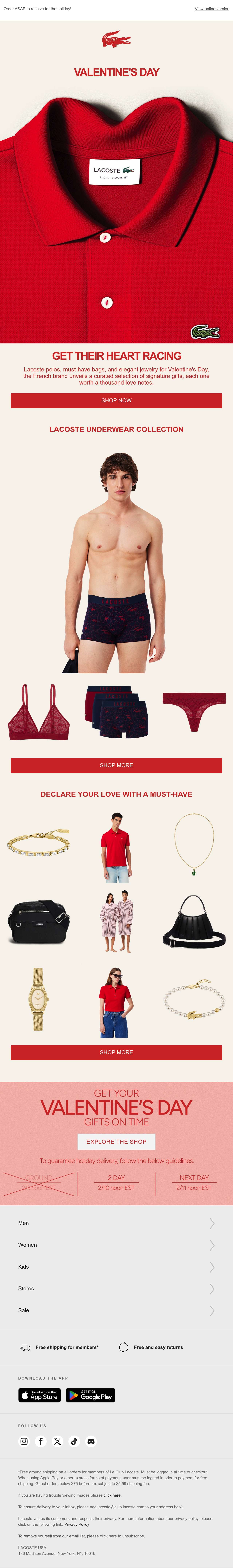 Email Inspiration from Lacoste Thumbnail Preview